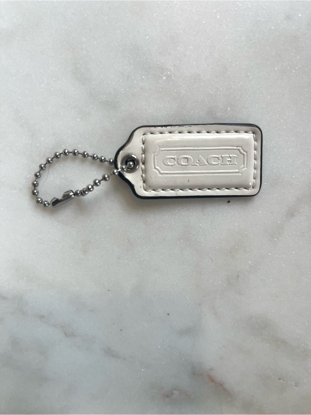 COACH Vintage Patent Hang Tag, White